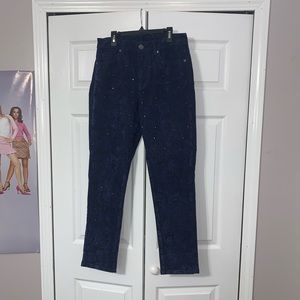 DG2 jeans with velvet floral design